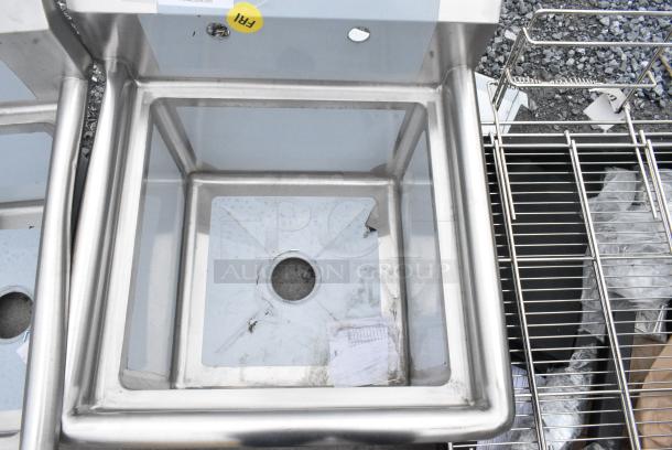 BRAND NEW SCRATCH AND DENT! Steelton 522CS11818N 23 1/2" 18-Gauge Stainless Steel One Compartment Commercial Sink without Drainboard - 18" x 18" x 12" Bowl. No Legs. - Image 6 of 7