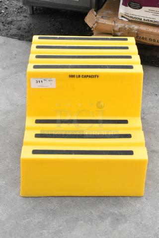 Yellow Poly 500 Pound Capacity 2 Step Stool.