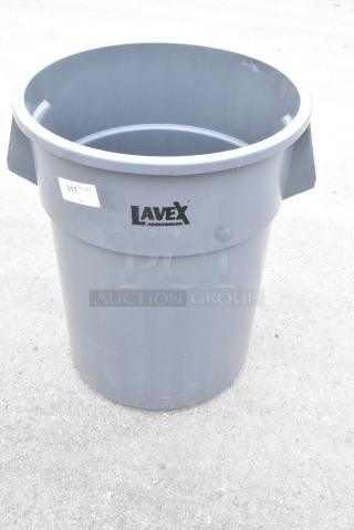 BRAND NEW SCRATCH AND DENT! Lavex Gray Poly Trash Can.