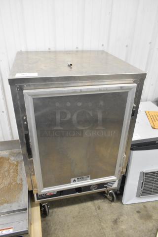 BRAND NEW SCRATCH AND DENT! 2024 ServIt 423CH2UFISF Metal Commercial Heated Holding Cabinet on Commercial Casters. 120 Volts, 1 Phase.