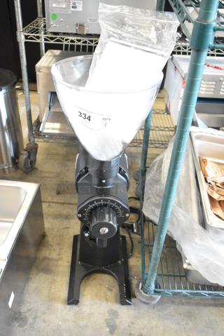 BRAND NEW SCRATCH AND DENT! Mahlkonig Hemro EK43 3.3 lb. Black Allround Coffee Grinder. 100-120 Volts, 1 Phase. - Item #1183115