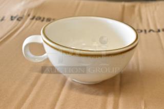 8 BRAND NEW SCRATCH AND DENT! Boxes of 4 Acopa  303CUP8VB Keystone 8 oz. Vanilla Bean Stoneware Low Cup. 8 Times Your Bid!
