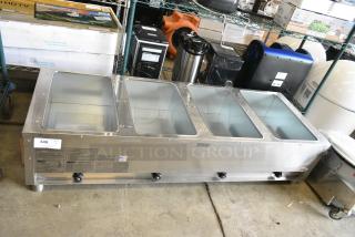 BRAND NEW SCRATCH AND DENT! 2022 Eagle HT4-LP Liquid Propane Steam Table Four Pan 14,000 BTU - Open Well.
