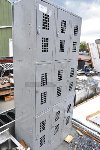 BRAND NEW SCRATCH AND DENT! Gray Metal 9 Cubby Locker.