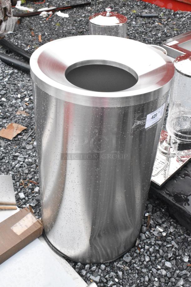 BRAND NEW SCRATCH AND DENT! Stainless Steel Cylindrical Trash Can Shell - Image 2 of 4