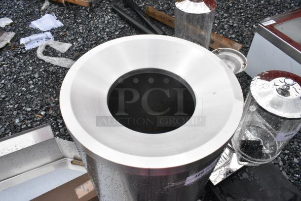 BRAND NEW SCRATCH AND DENT! Stainless Steel Cylindrical Trash Can Shell - Image 3 of 4