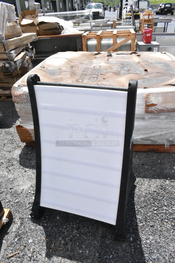 BRAND NEW SCRATCH AND DENT! Roll A Frame Black Poly Sidewalk Sign. - Image 2 of 3