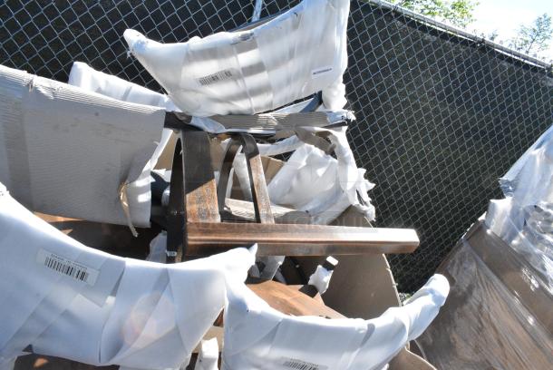13 BRAND NEW SCRATCH AND DENT! Items Including 164CLADVINFR Chair Frame, 164CCROSSFR Lancaster Table & Seating Black Finish Cross Back Chair Frame, 164BMTLADCFR Lancaster Table & Seating Bar Height Ladder Back Clear Coat Chair Frame. 13 Times Your Bid! - Image 3 of 16