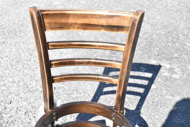 13 BRAND NEW SCRATCH AND DENT! Items Including 164CLADVINFR Chair Frame, 164CCROSSFR Lancaster Table & Seating Black Finish Cross Back Chair Frame, 164BMTLADCFR Lancaster Table & Seating Bar Height Ladder Back Clear Coat Chair Frame. 13 Times Your Bid! - Image 13 of 16
