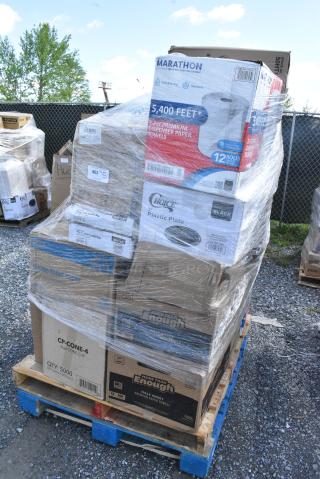 26 BRAND NEW SCRATCH AND DENT! Items Including Dart 50HT1 5" x 5" x 3" White Foam Hinged Lid Container - 500/Case, Choice 10 1/2" x 8" Unprinted Plastic Deli Saddle Bag with Flip Top - 2,000/Case, Lavex 2-Ply 720' Universal Jumbo Toilet Paper Roll with 9" Diameter - 12/Case, Choice 9" x 6" 1-Compartment Microwaveable Black Mineral-Filled Plastic Hinged Take-Out Container - 150/Case, Choice 28 oz. Black Rectangular Microwavable Heavy Weight Container with Lid 8 3/4" x 6 1/4" x 1 3/4" - 150/Case, Choice 7 oz. Translucent Thin Wall Plastic Cold Cup - 2,500/Case, Choice 5" Clear Hinged Slice Container with High Dome Lid - 300/Case, Choice 28 oz. Black Rectangular Microwavable Heavy Weight Container with Lid 8 3/4" x 6 1/4" x 1 3/4" - 150/Case, BREAD BASKET BAGS, Choice 7" Black Plastic Plate - 1,000/Case. 26 Times Your Bid!