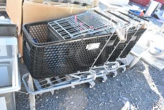 4 BRAND NEW SCRATCH AND DENT! Metal Shopping Cart on Commercial Casters. 4 Times Your Bid!