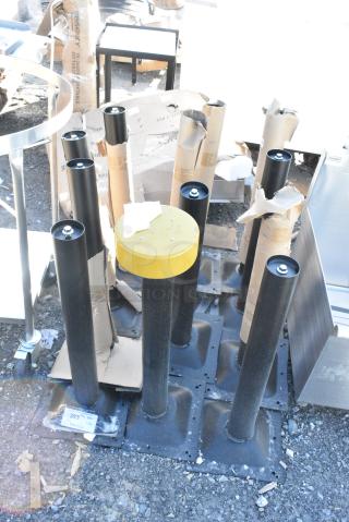 12 BRAND NEW SCRATCH AND DENT! Lancaster Table & Seating 427TBCLRD325  Excalibur 3" Standard Height Outdoor Table Base Column. 12 Times Your Bid!