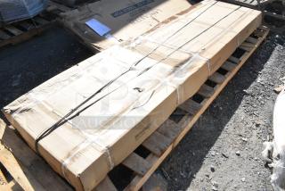 BRAND NEW SCRATCH AND DENT! Regency 600TSB30120S 30" x 120" 16-Gauge Stainless Steel Commercial Work Table with 4" Backsplash and Undershelf. May Be Missing Pieces.