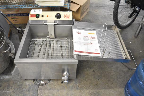 BRAND NEW SCRATCH AND DENT! Carnival King 382DFC44001 Stainless Steel 25 lb. Funnel Cake / Donut Fryer. 240 Volts, 1 Phase. - Image 1 of 11
