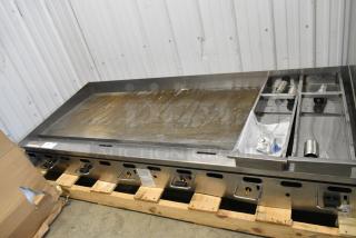 LIKE NEW! Wolf Stainless Steel Commercial Countertop Natural Gas Powered Flat Top Griddle.
