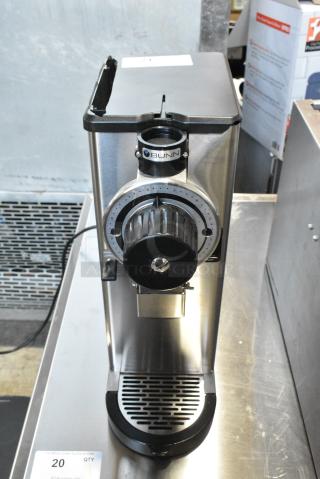 BRAND NEW SCRATCH AND DENT! 2024 Bunn GVH Stainless Steel Stainless Steel Bulk Coffee Grinder. 120 Volts, 1 Phase. - Item #1183524
