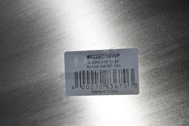 8 BRAND NEW SCRATCH AND DENT! Acopa 922EC14WP Supreme 6.5 Qt. Round Chafer Water Pan. 8 Times Your Bid! - Image 4 of 4