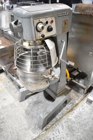Hobart D300 Metal Commercial Floor Style 30 Quart Planetary Dough Mixer w/ Stainless Steel Mixing Bowl and Bowl Guard. 115 Volts, 1 Phase. - Item #1183490