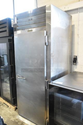 Traulsen Stainless Steel Commercial Single Door Roll In Rack Cooler.