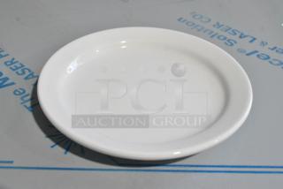 2 BRAND NEW SCRATCH AND DENT!  Boxes of 36 Oneida 356BW00111 Buffalo Bright White Ware by 1880 Hospitality F8000000111 5 1/2" Narrow Rim Porcelain Plate. 2 Times Your Bid!