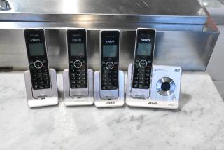 ALL ONE MONEY! Lot of 4 Vtech Cordless Phone on Cradle.