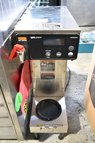 BRAND NEW SCRATCH AND DENT! 2024 Bunn SINGLE AXIOM 15 Stainless Steel Commercial Countertop Coffee Machine w/ Hot Water Dispenser. 120 Volts, 1 Phase. - Item #1183680