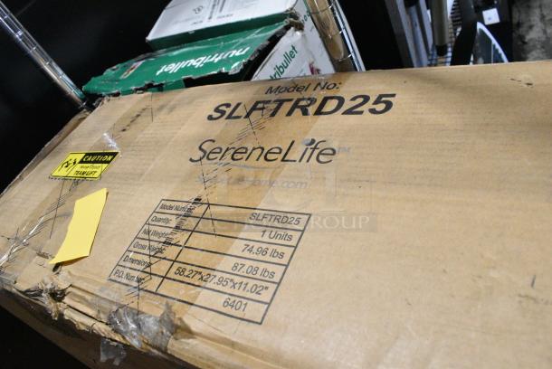 IN ORIGINAL BOX! SereneLife SLFTRD25 Electric Folding Treadmill Exercise Machine - Image 3 of 3