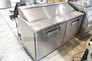 L&J NY JSP-61 Stainless Steel Commercial Sandwich Salad Prep Table Bain Marie Mega Top on Commercial Casters. 115 Volts, 1 Phase.
