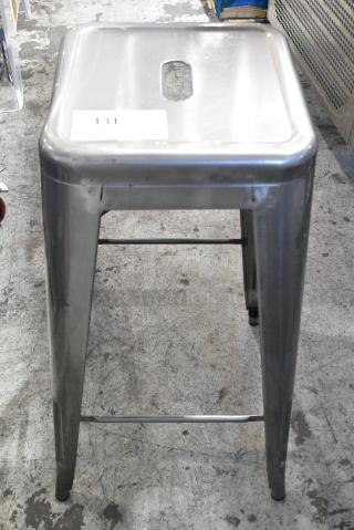 4 Gray Metal Tolix Style Bar Stool. 4 Times Your Bid!