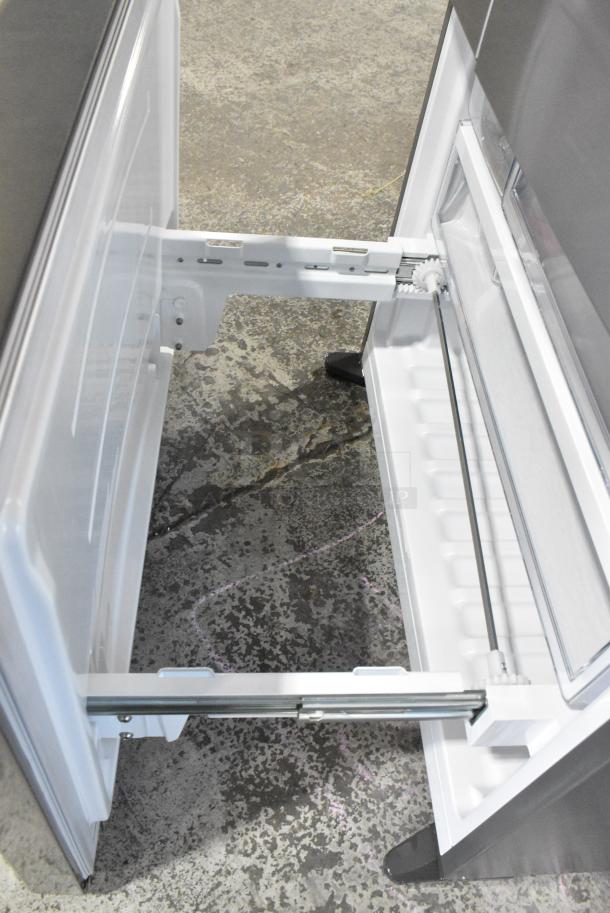 BRAND NEW SCRATCH AND DENT! 2024 Frigidaire FRFG1723AV04 Stainless Steel French Style Cooler w/ Freezer Drawer. 115 Volts, 1 Phase. Tested and Working! - Image 8 of 10