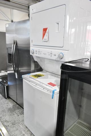 BRAND NEW SCRATCH AND DENT! Frigidaire Metal Top Load Washer and Front Load Dryer.