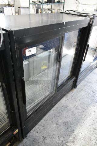 2017 True GDM-41SL-48-HC-LD Metal Commercial 2 Door Reach In Cooler Merchandiser w/ Poly Coated Racks. 115 Volts, 1 Phase.