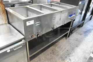 Radiance RST-4P Stainless Steel Commercial Electric Powered 3 Bay Steam Table w/ Under Shelf. 120 Volts, 1 Phase.