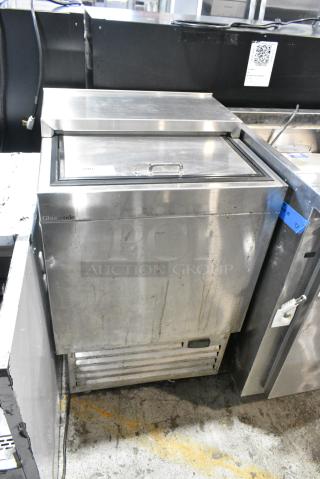 Glastender ST24-S Stainless Steel Commercial Back Bar Bottle Cooler w/ Sliding Lid. 115 Volts, 1 Phase.