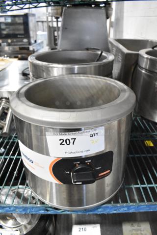 2 Stainless Steel Commercial Countertop Soup Kettle Food Warmer Including 2024 Nemco 6100A and Avantco 177W800. 120 Volts, 1 Phase. 2 Times Your Bid!