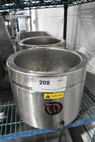 2 Avantco 177W800 Stainless Steel Commercial Countertop Soup Kettle Food Warmer. 120 Volts, 1 Phase. 2 Times Your Bid!
