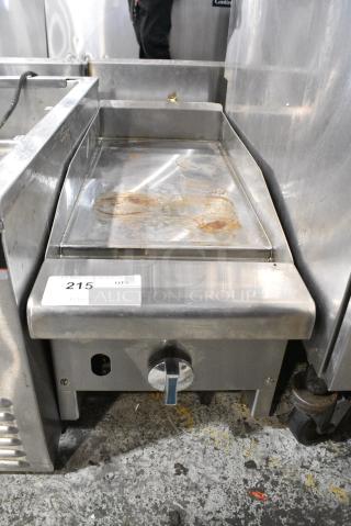 Radiance TAMG-12 Stainless Steel Commercial Countertop Natural Gas Powered Flat Top Griddle. 22,000 BTU.
