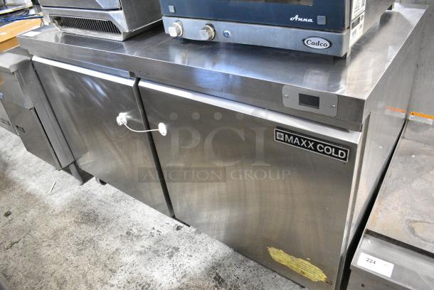 Maxx Cold MXSF60UHC Stainless Steel Commercial 2 Door Undercounter Freezer on Commercial Casters. 115 Volts, 1 Phase. Tested and Working! - Image 1 of 7