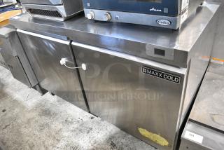 Maxx Cold MXSF60UHC Stainless Steel Commercial 2 Door Undercounter Freezer on Commercial Casters. 115 Volts, 1 Phase. Tested and Working!