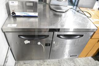 2020 Padela PDU-48R-HC Stainless Steel Commercial 2 Door Undercounter Cooler on Commercial Casters. 115 Volts, 1 Phase. Tested and Working!