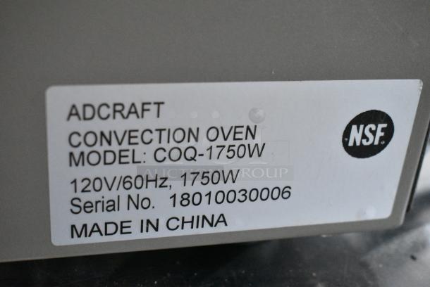 Adcraft COQ-1750W Metal Countertop Electric Powered Convection Oven. 120 Volts, 1 Phase. Tested and Working! - Image 7 of 8