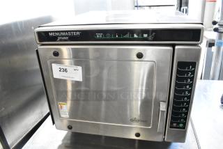 Menumaster MCE14 Stainless Steel Commercial Countertop Microwave Oven. 208/230 Volts, 1 Phase.