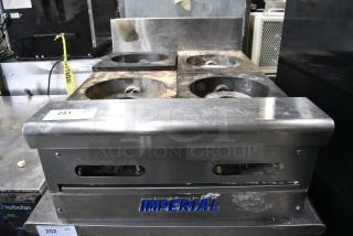 Imperial THR-4-24-M Stainless Steel Commercial Countertop Natural Gas Powered 4 Burner Range. 40,000 BTU.