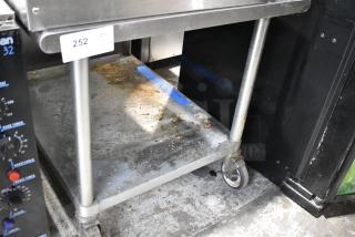 Stainless Steel Table w/ Metal Under Shelf on Commercial Casters.