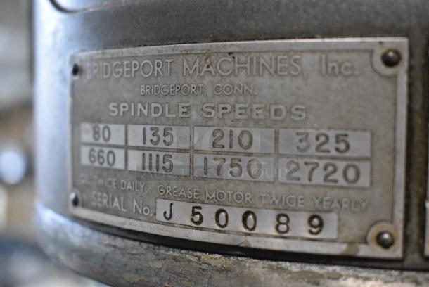 Bridgebort 2559U Metal Commercial Electric Powered CNC Milling Tool for Metalwork w/ Turnvision Monitor. 208/220/440 Volts, 3 Phase. - Image 9 of 27