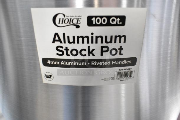 BRAND NEW SCRATCH AND DENT! Choice 471SP100QT 100 Qt. Standard Weight Aluminum Stock Pot - Image 3 of 3