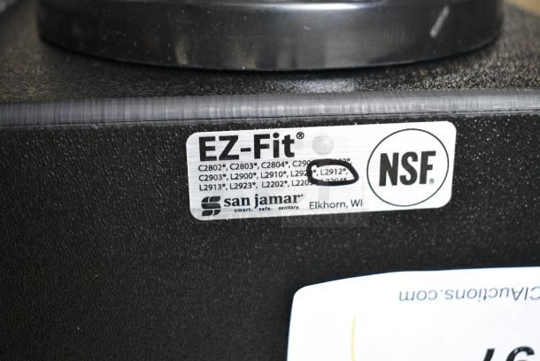 BRAND NEW SCRATCH AND DENT! San Jamar L2912BK EZ-Fit® Black 2-Slot Vertical Countertop Lid Dispenser Cabinet with 1 8-24 oz. Lid Slot and 1 24-46 oz. Lid Slot - Image 3 of 3