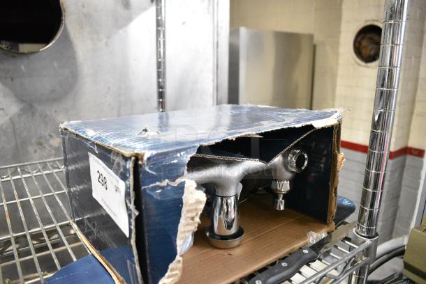 BRAND NEW SCRATCH AND DENT! Waterloo 750FMS8 Wall-Mounted Mop Sink Faucet with 8" Centers - Image 1 of 8