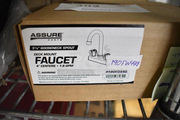 3 BRAND NEW SCRATCH AND DENT! Assure 190FW44G Wall-Mounted Faucet with 3 1/2" Swivel Gooseneck Spout and 4" Centers. 3 Times Your Bid! - Image 3 of 3