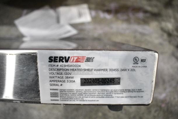 BRAND NEW SCRATCH AND DENT! ServIt 423HSW2024 24" Stainless Steel Heated Shelf Warmer. 120 Volts, 1 Phase. - Image 4 of 4